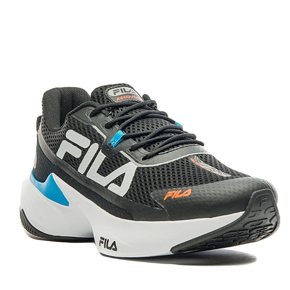 Tênis Corrida Fila Recovery Preto/Azul Preto 3