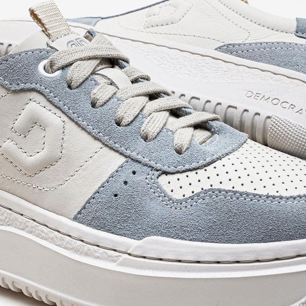 Tênis Feminino Casual Democrata Block 616101 Azul/Off White Azul/Off White 3