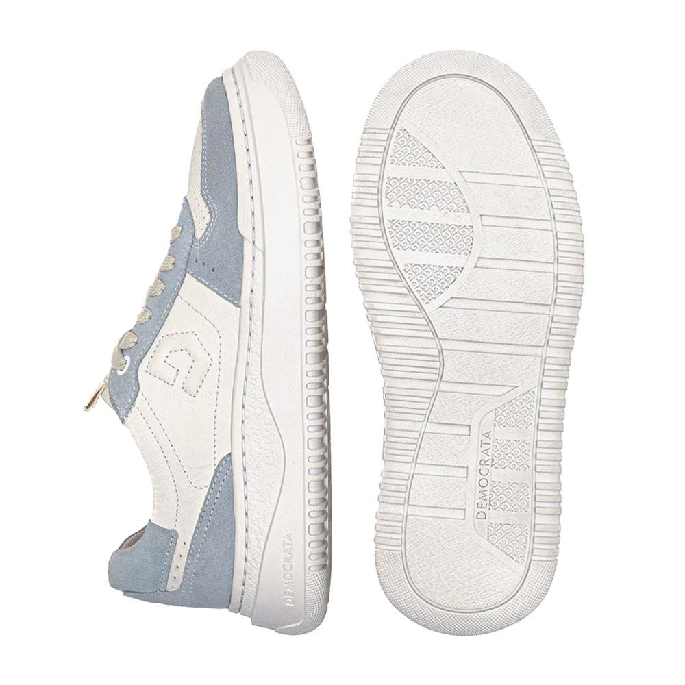 Tênis Feminino Casual Democrata Block 616101 Azul/Off White Azul/Off White 4