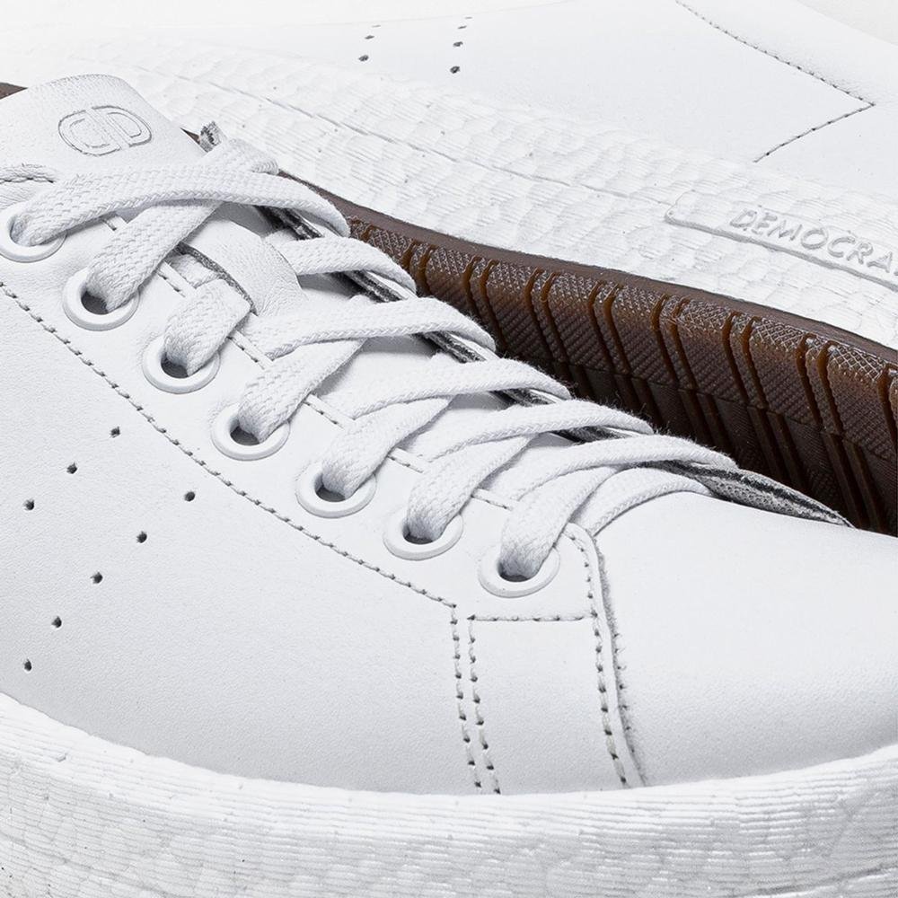 Tênis Feminino Casual Democrata Drake Pulse 618101 Branco Branco 3