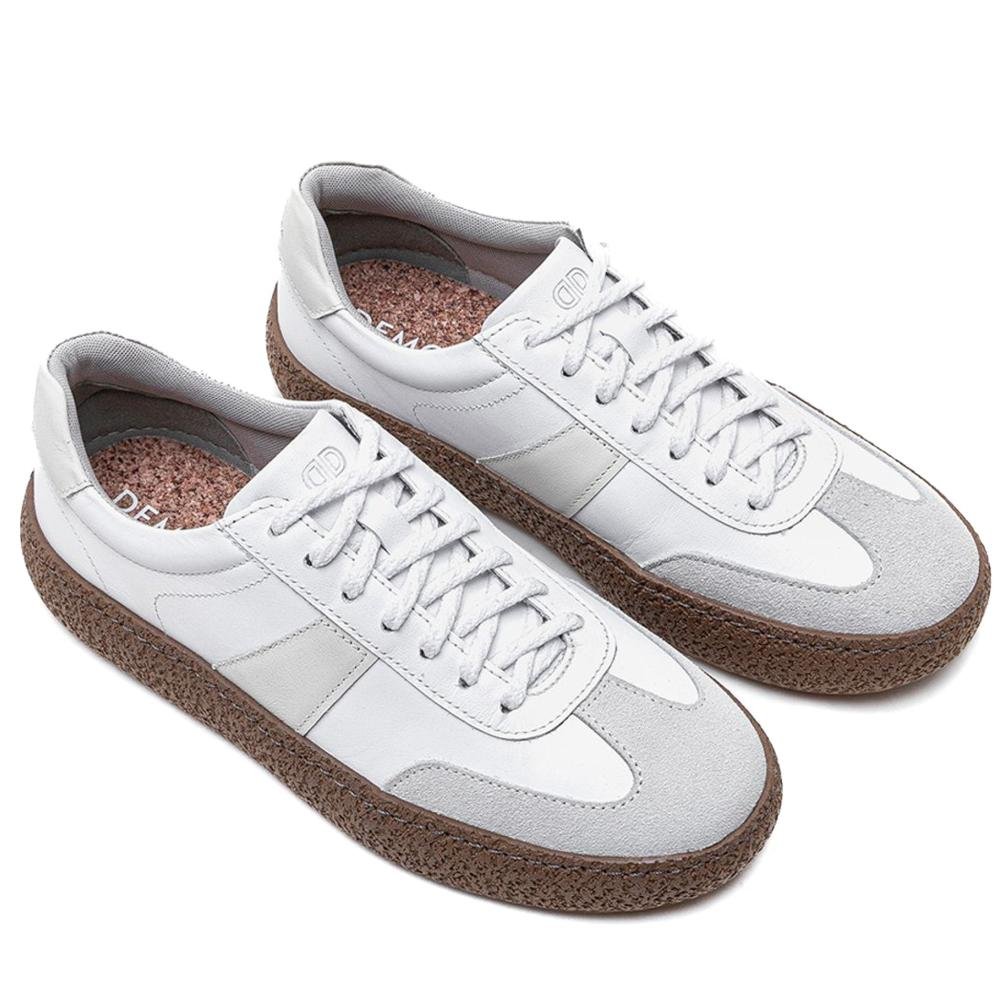 Tênis Feminino Casual Democrata Bora 617101 Branco/Off White Branco/Off White 2