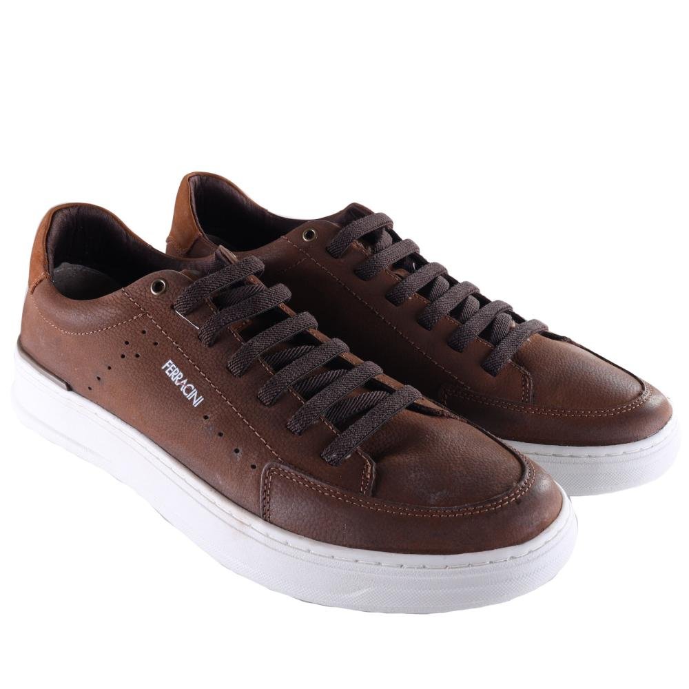 Tênis Ferracini Masculino Nobuck 2074 Chocolate Chocolate 2