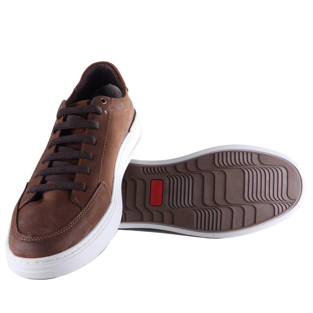 Tênis Ferracini Masculino Nobuck 2074 Chocolate Chocolate 5