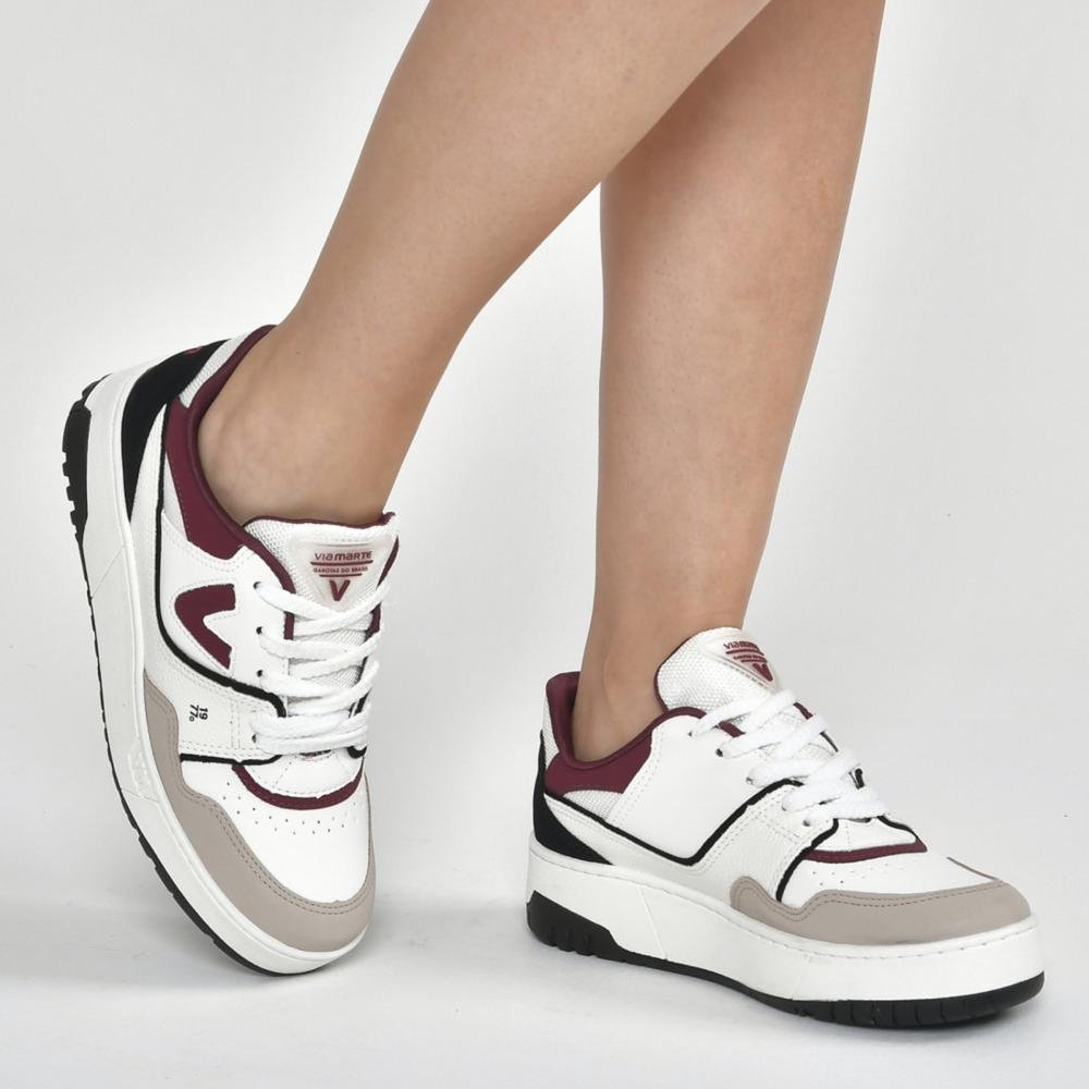 Tênis Feminino Via Marte 042-025 Branco/Malbec Branco/Malbec 2