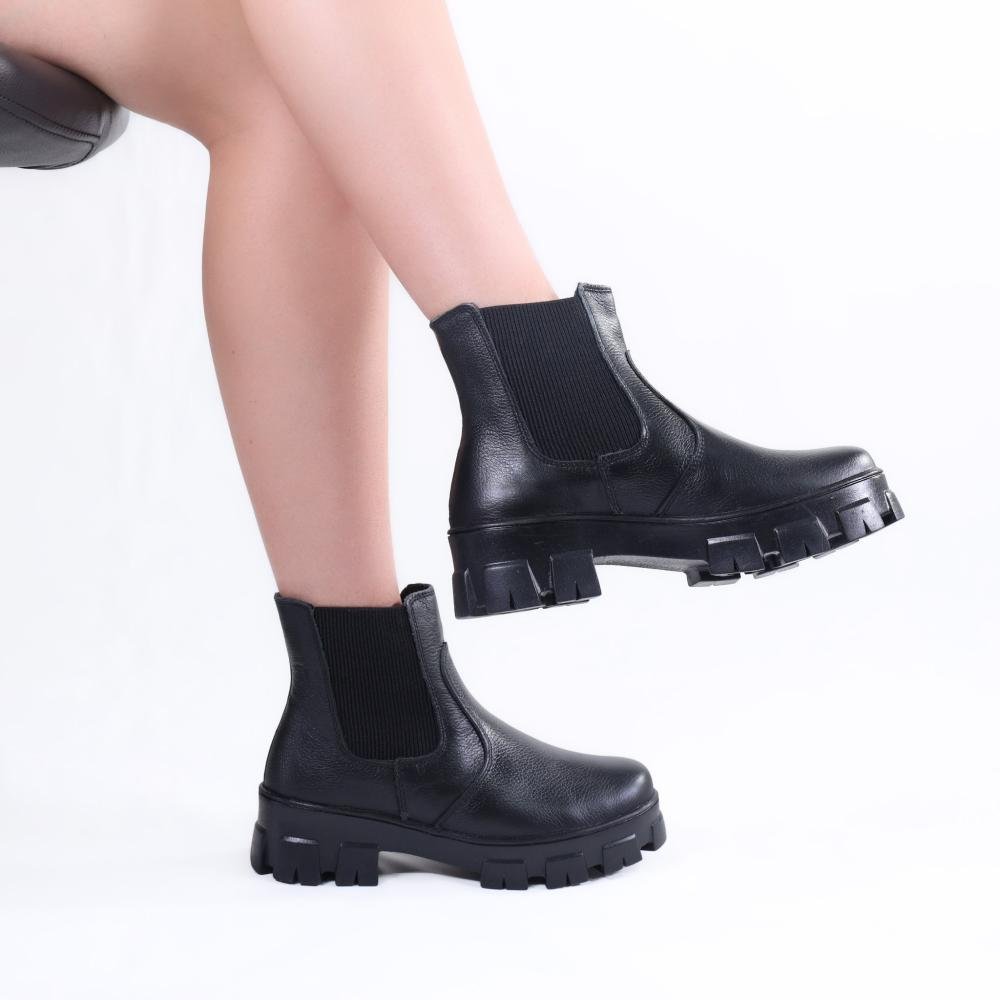 Coturno Feminino Zariff Chelsea 25202025 Preto Preto 5