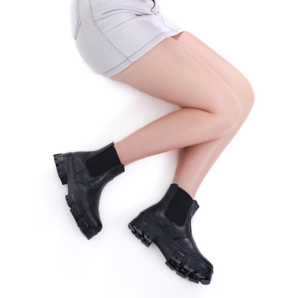 Coturno Feminino Zariff Chelsea 25202025 Preto Preto 8