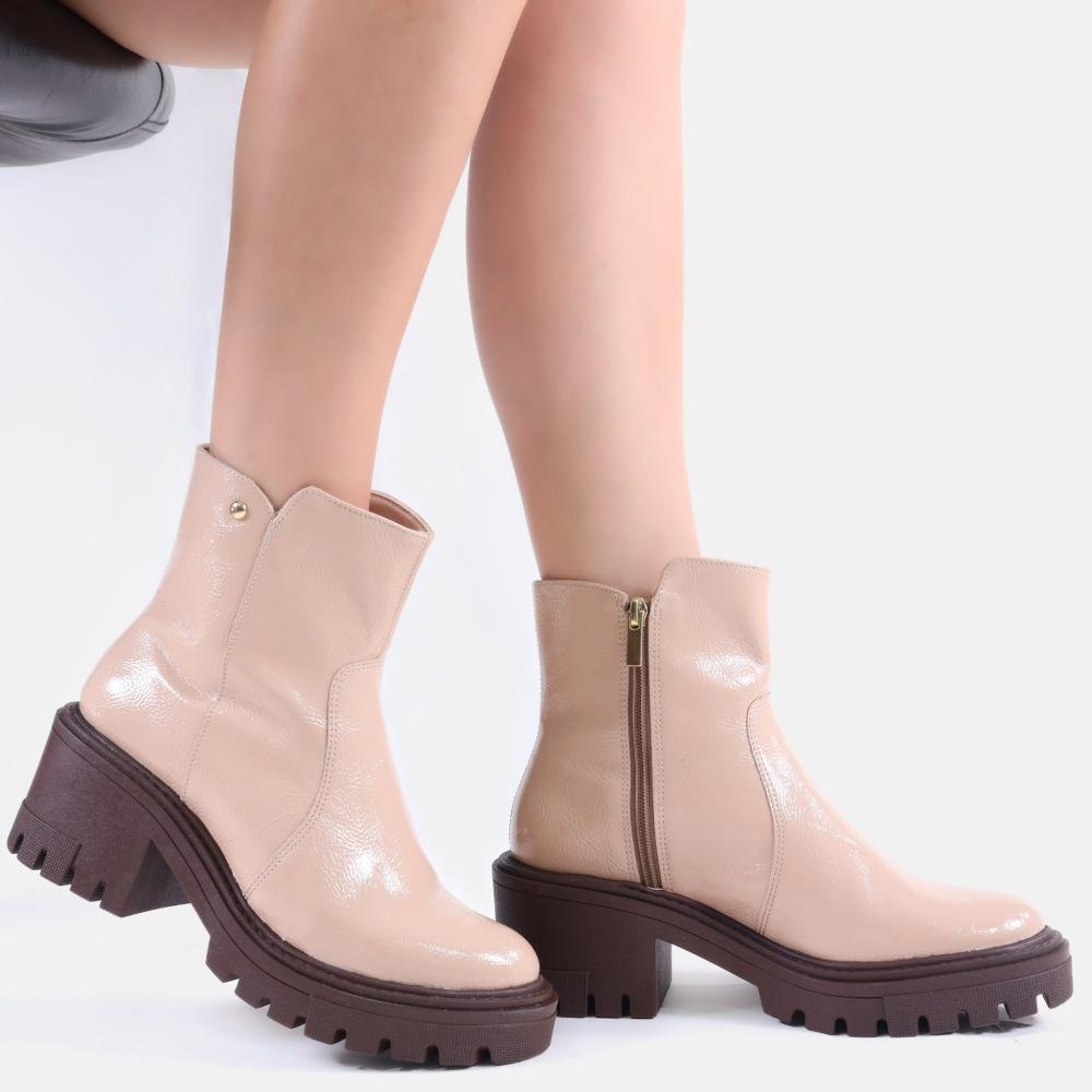 Bota Feminina Zariff Cano Curto Tratorada T5610-021 Nude Nude 6