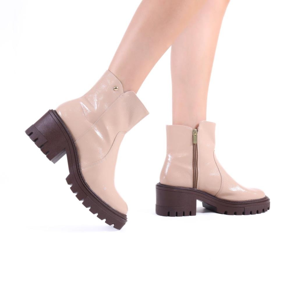 Bota Feminina Zariff Cano Curto Tratorada T5610-021 Nude Nude 2