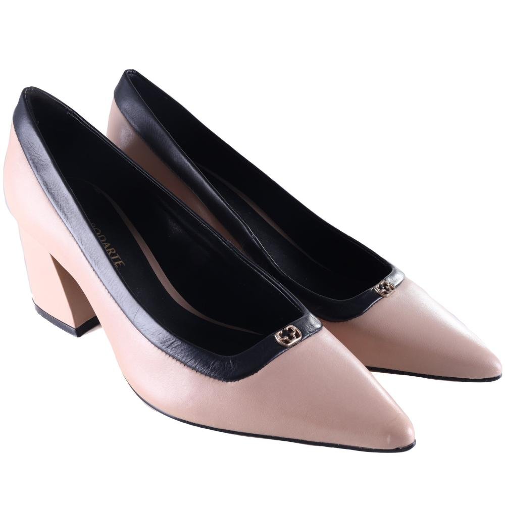Scarpin Feminino Capodarte 4018853 Nude/Preto Nude/Preto 3