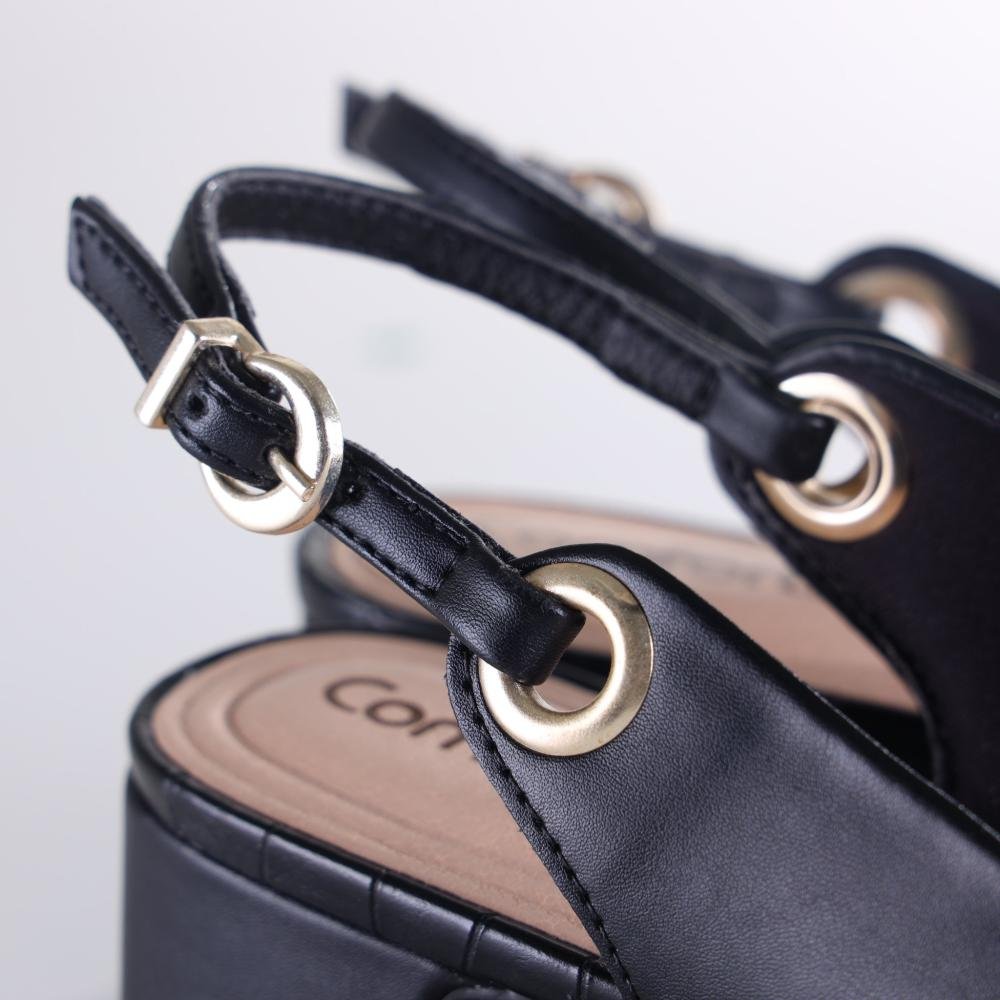 Sapato Feminino Comfortflex 25-98331 Preto Preto 5