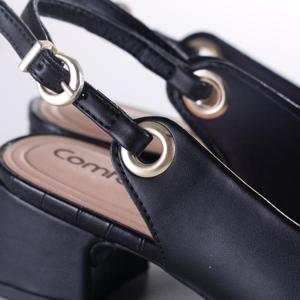 Sapato Feminino Comfortflex 25-98331 Preto Preto 6