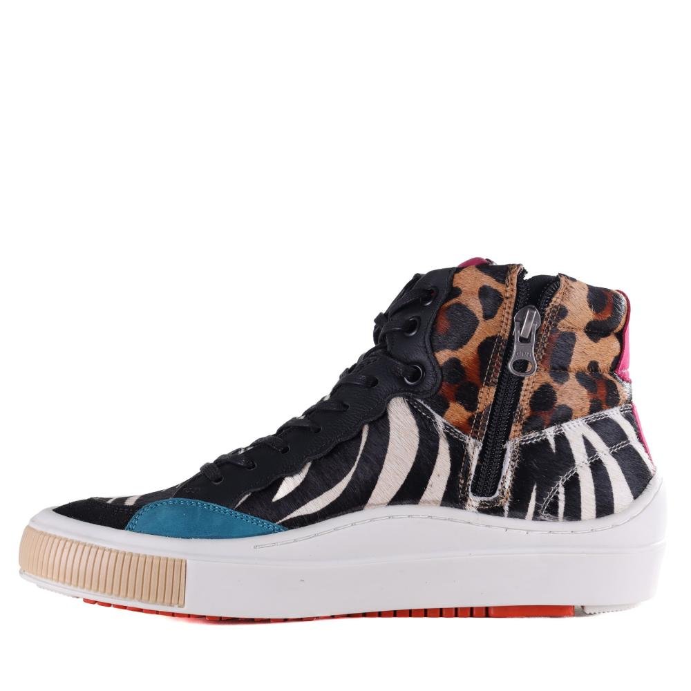 Tênis Feminino Zariff Cano Alto Mon001 Animal Print Multicores 2