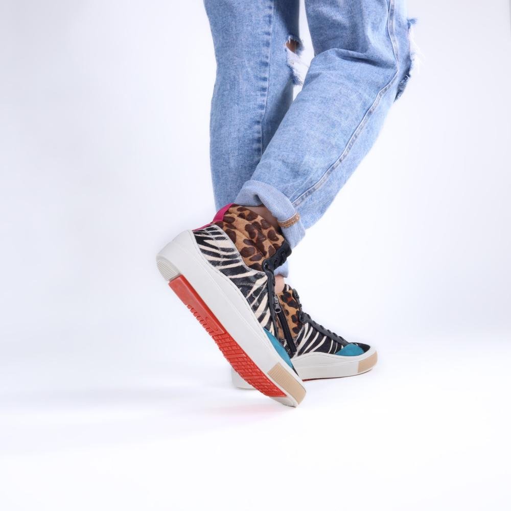 Tênis Feminino Zariff Cano Alto Mon001 Animal Print Multicores 12