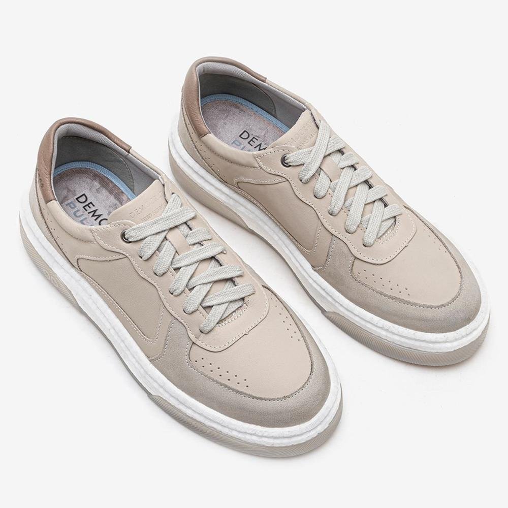 Tênis Masculino Democrata Denim Beat Pulse 623101 Creme Bege 2