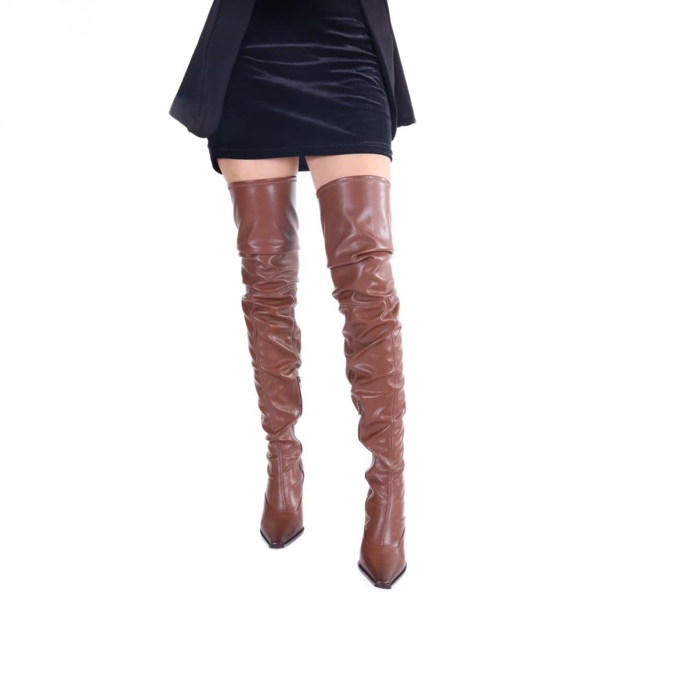 Bota Over Knee Capodarte Feminina com Salto Bloco 4018955 Mogno Marrom 16