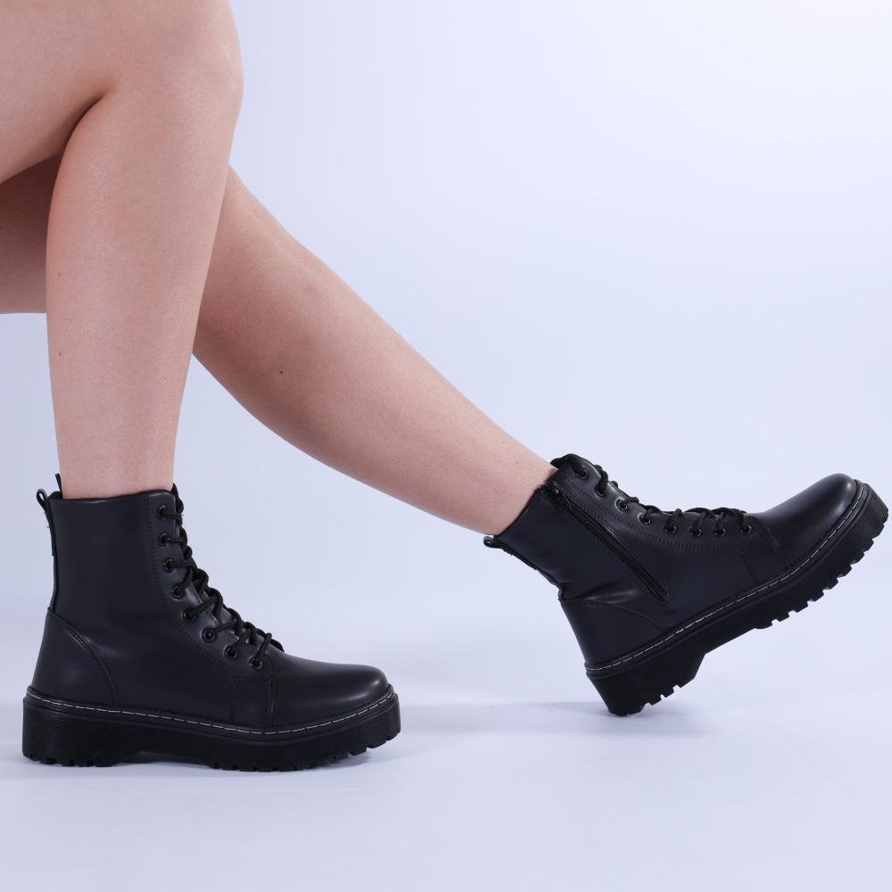 Bota Coturno Feminino Zariff 7000 Preto Preto 6