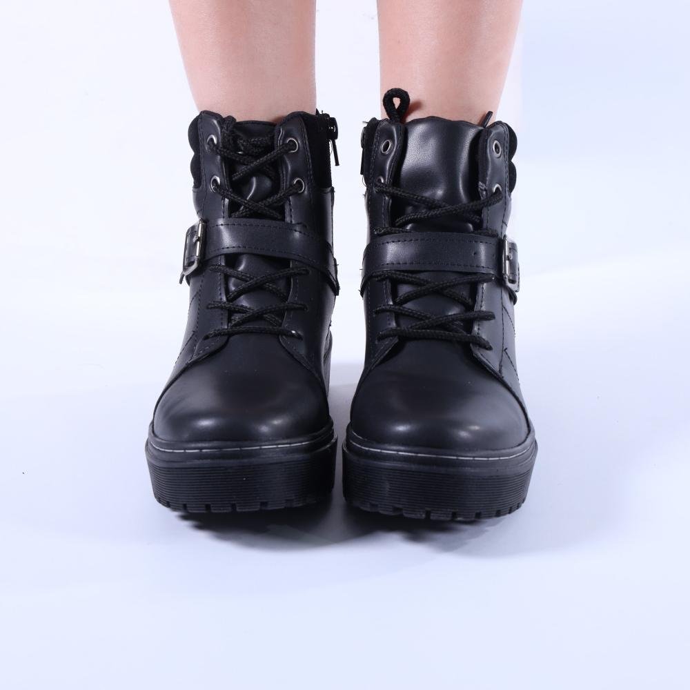 Coturno Feminino Zariff com Fivela 7015 Preto Preto 15