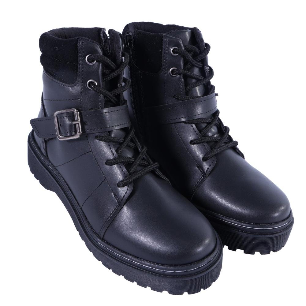 Coturno Feminino Zariff com Fivela 7015 Preto Preto 4