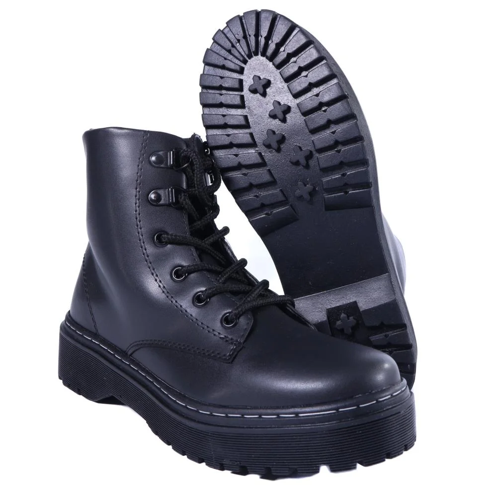 Coturno Feminino Zariff Cano Curto 7005 Preto Preto 4