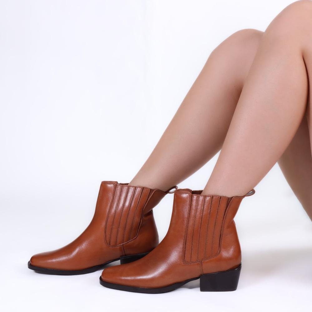 Bota Feminina Zariff Couro 433337 Camel Camel 7