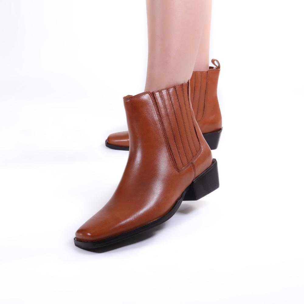 Bota Feminina Zariff Couro 433337 Camel Camel 9