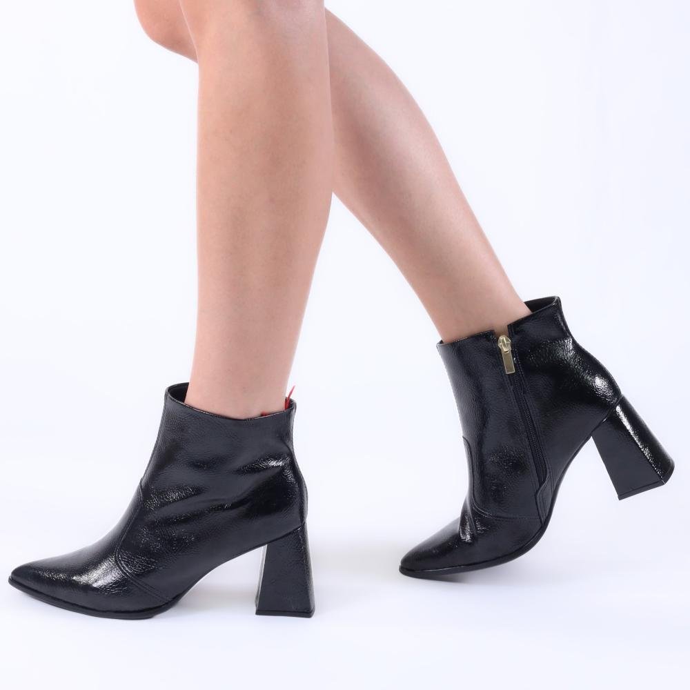 Bota Feminina Zariff Cano Curto T4338-296 Preto Preto 3