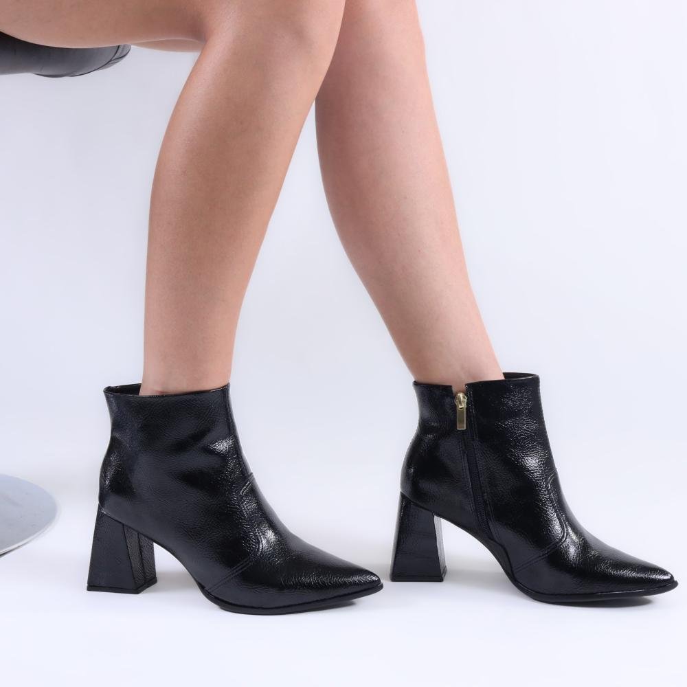 Bota Feminina Zariff Cano Curto T4338-296 Preto Preto 4