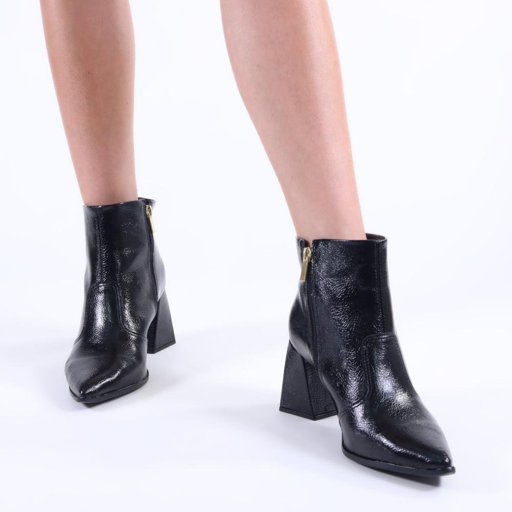 Bota Feminina Zariff Cano Curto T4338-296 Preto Preto 5