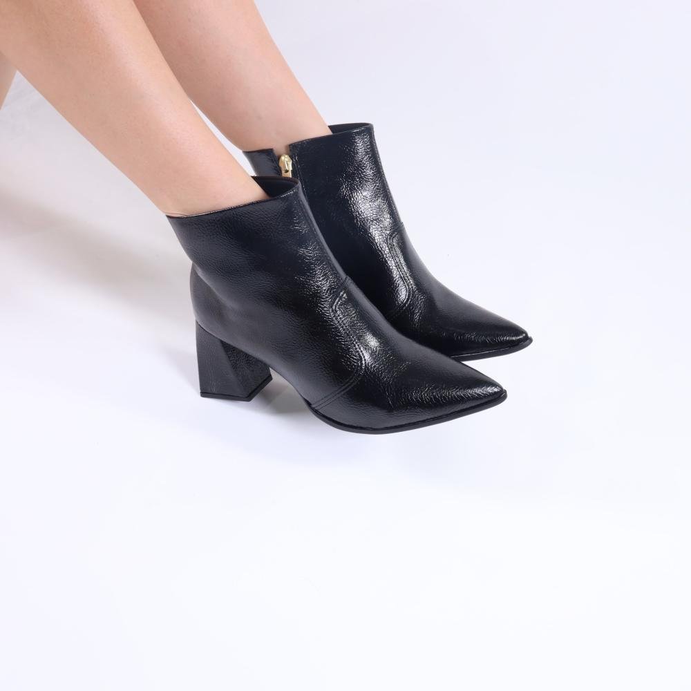 Bota Feminina Zariff Cano Curto T4338-296 Preto Preto 6
