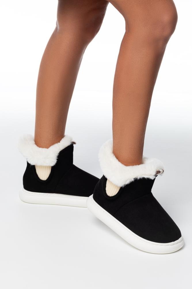 Pantufa Bota Feminina Flowfa Emma Preto Preto 14