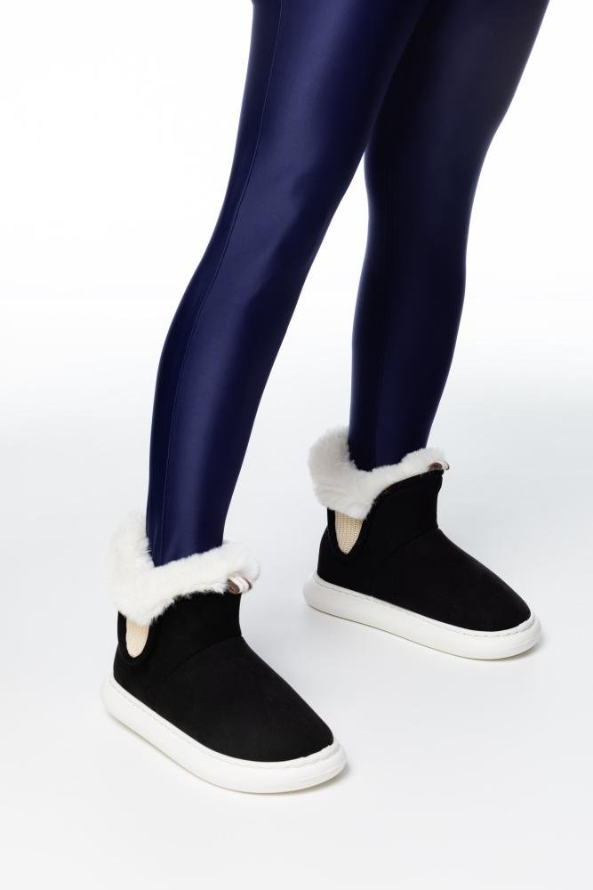 Pantufa Bota Feminina Flowfa Emma Preto Preto 15