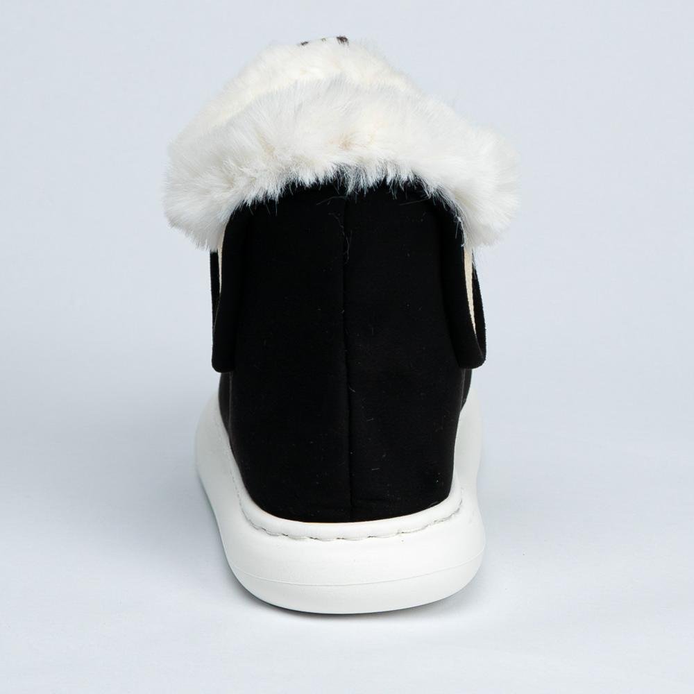 Pantufa Bota Feminina Flowfa Emma Preto Preto 5