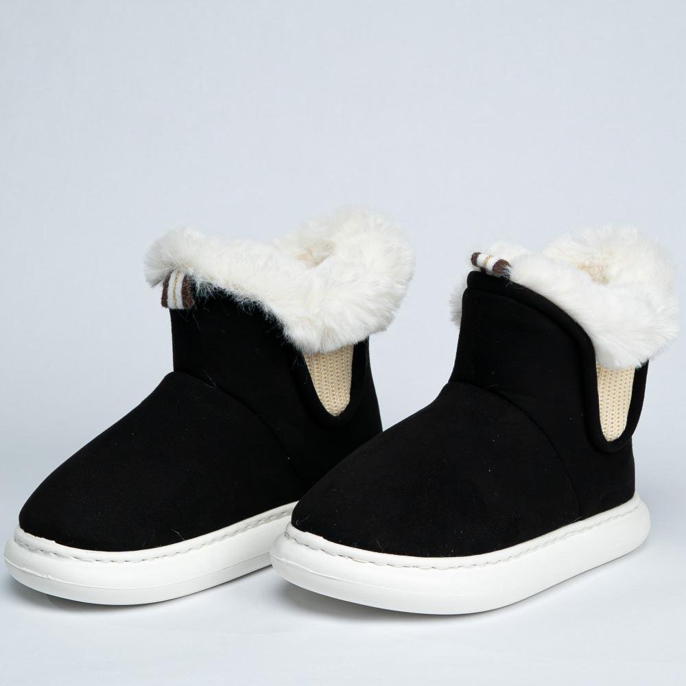 Pantufa Bota Feminina Flowfa Emma Preto Preto 6