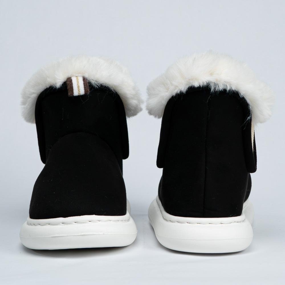 Pantufa Bota Feminina Flowfa Emma Preto Preto 8