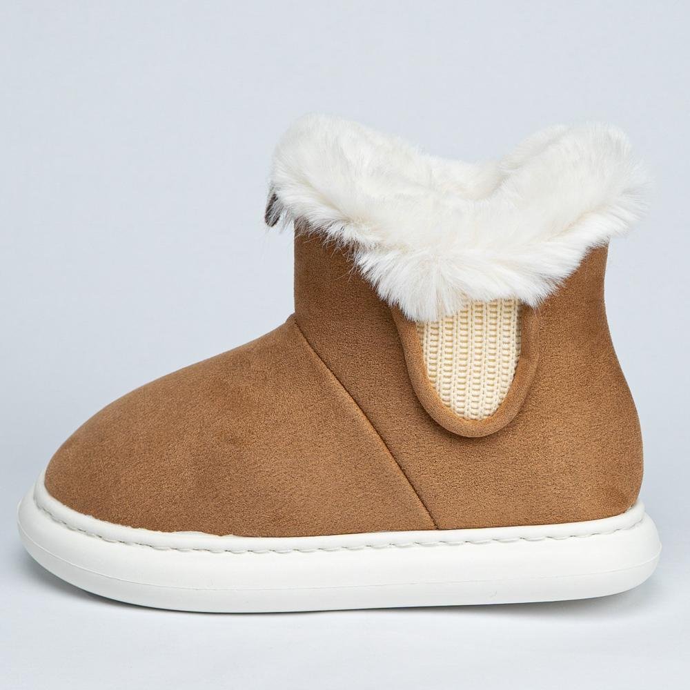 Pantufa Bota Feminina Flowfa Emma Caramelo Marrom 2