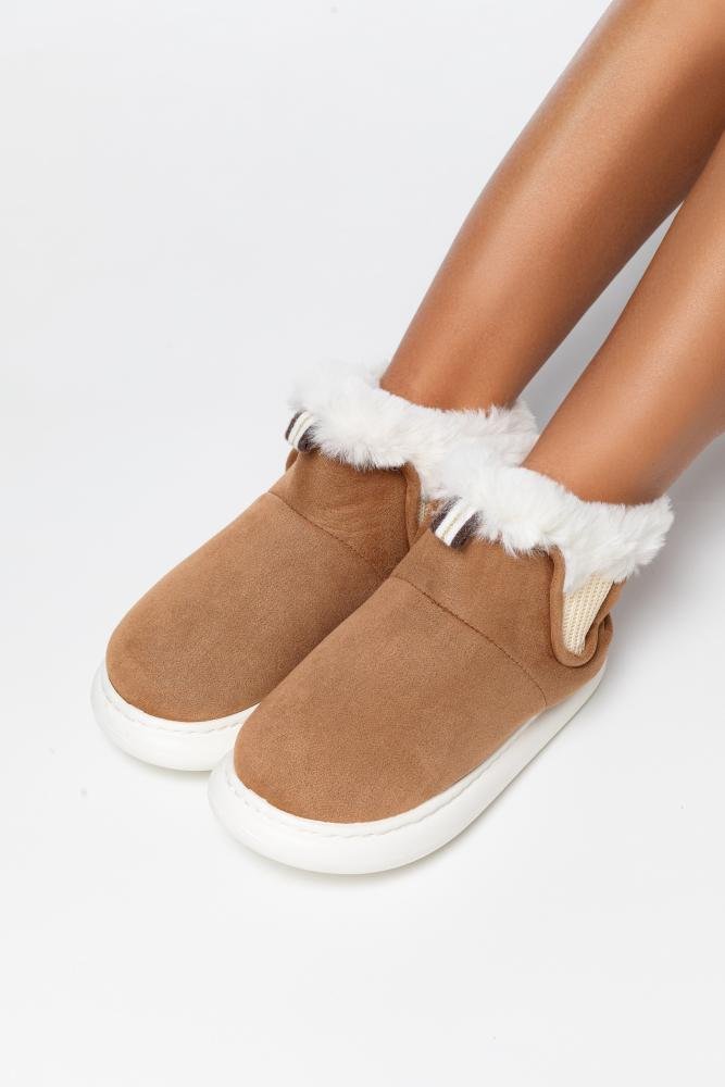 Pantufa Bota Feminina Flowfa Emma Caramelo Marrom 14