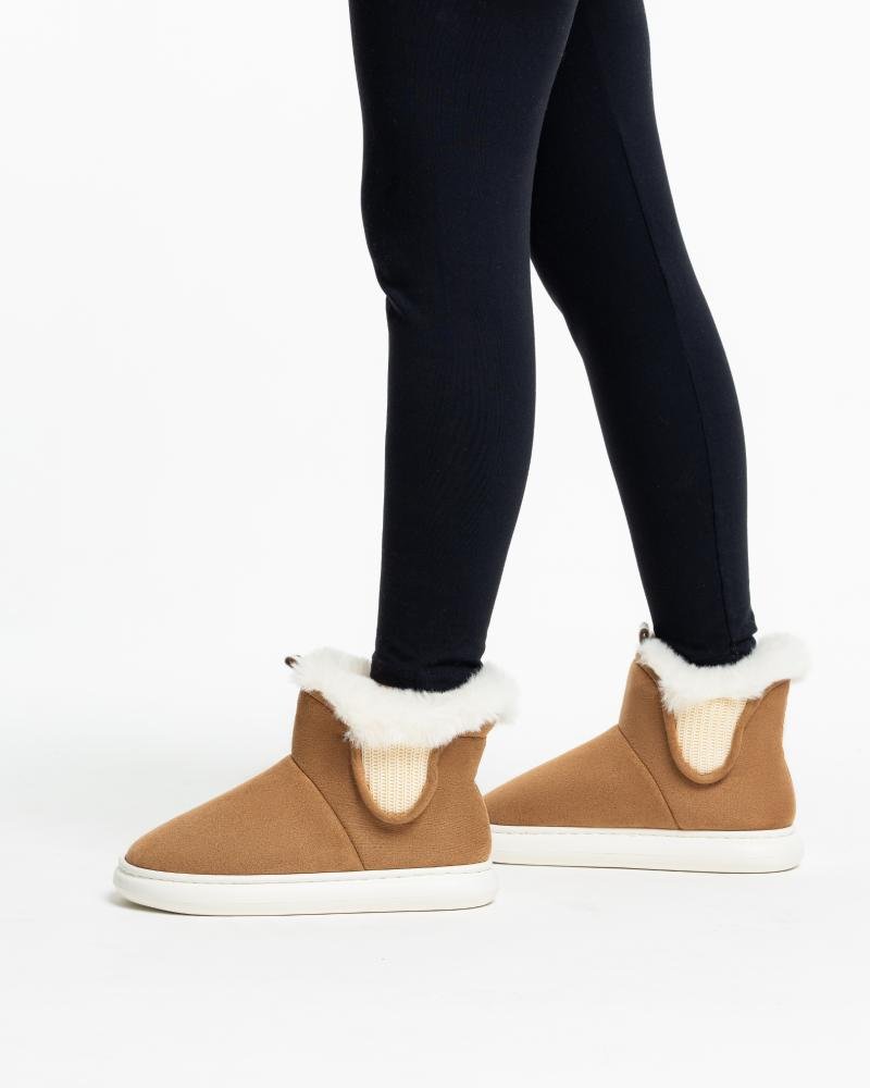 Pantufa Bota Feminina Flowfa Emma Caramelo Marrom 15