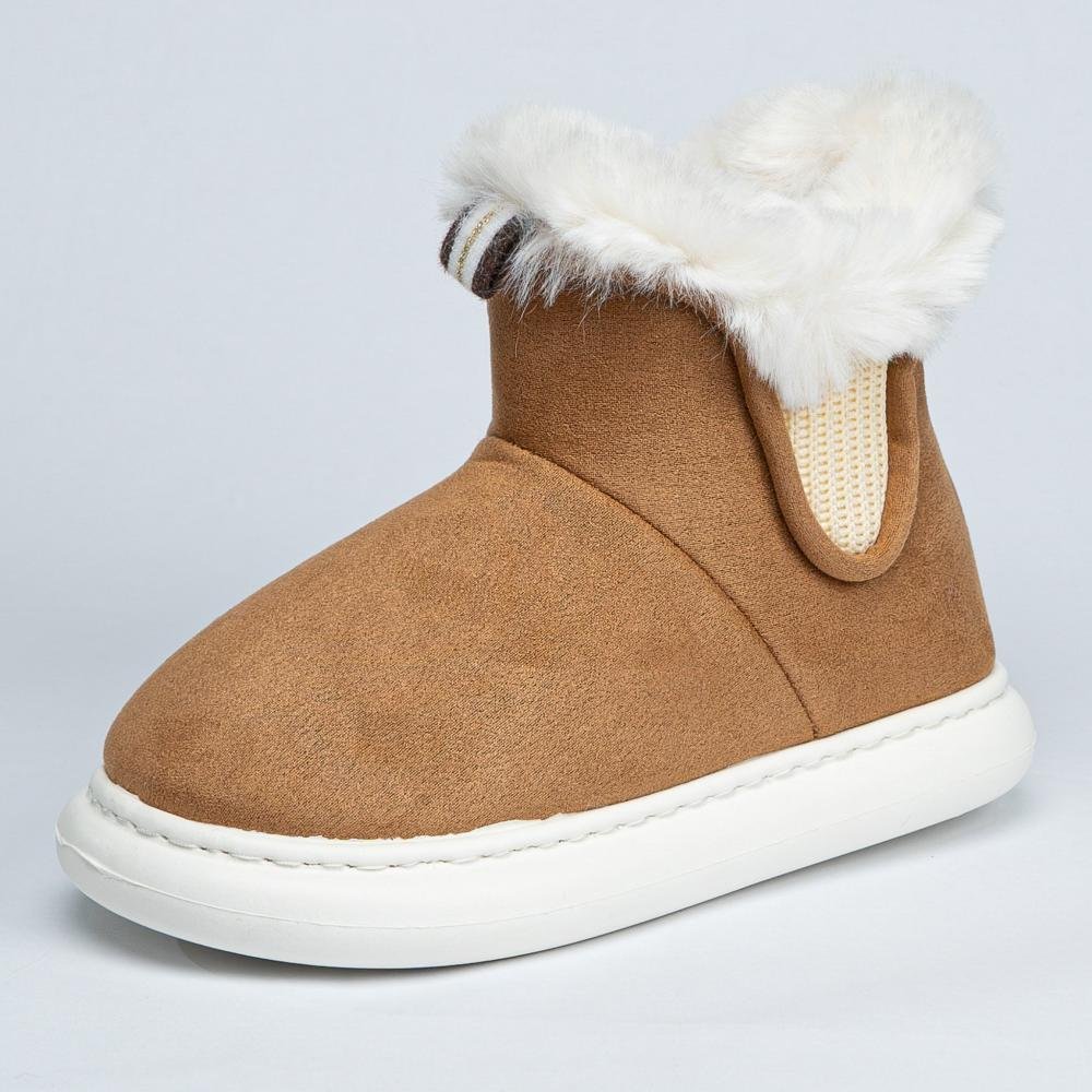 Pantufa Bota Feminina Flowfa Emma Caramelo Marrom 3