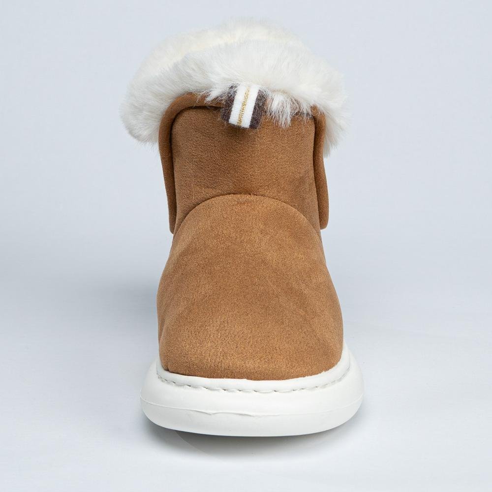 Pantufa Bota Feminina Flowfa Emma Caramelo Marrom 4