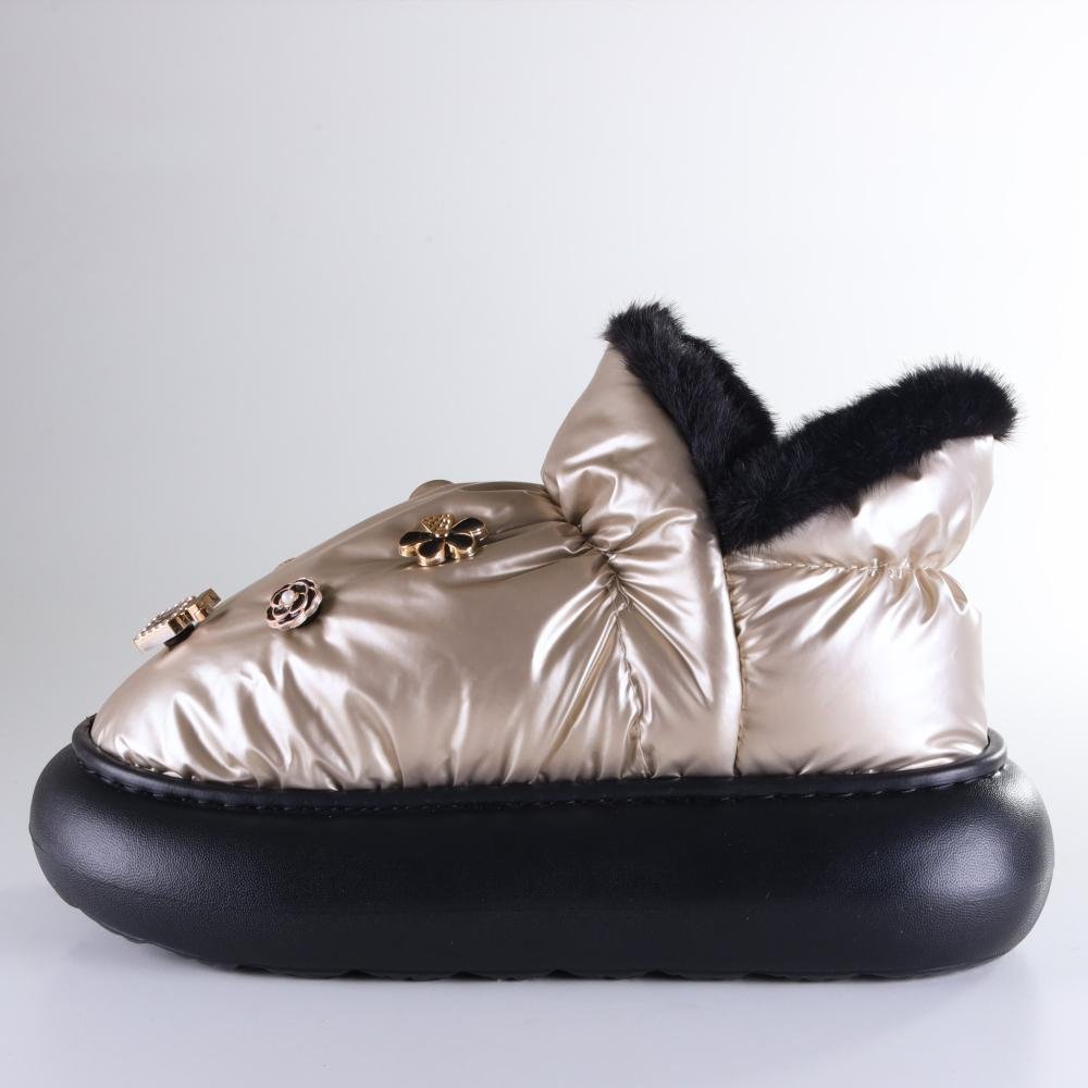 Pantufa Feminina Flowfa Lucy com Pins Personalizáveis Dourado Dourado 2