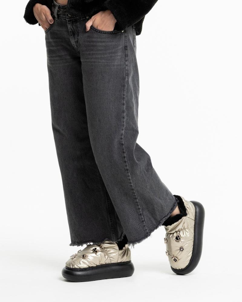 Pantufa Feminina Flowfa Lucy com Pins Personalizáveis Dourado Dourado 16