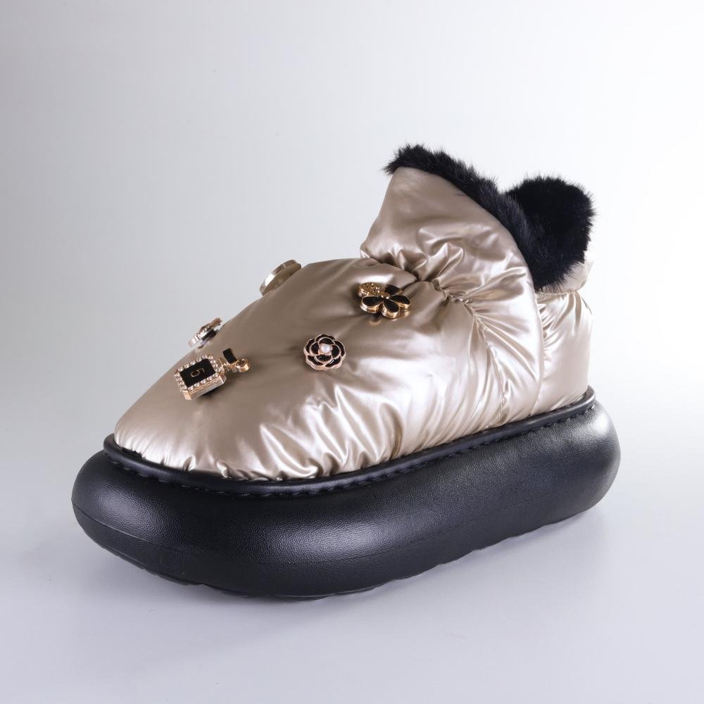 Pantufa Feminina Flowfa Lucy com Pins Personalizáveis Dourado Dourado 3