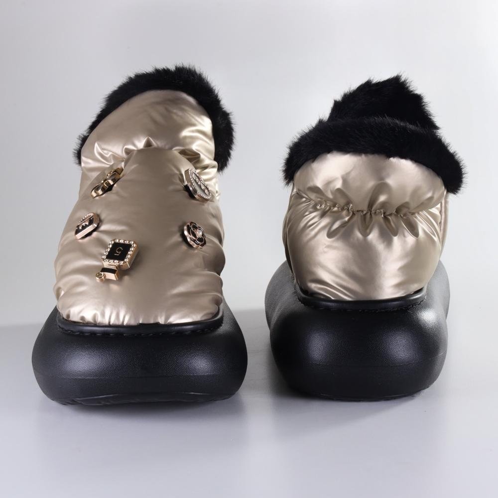 Pantufa Feminina Flowfa Lucy com Pins Personalizáveis Dourado Dourado 8