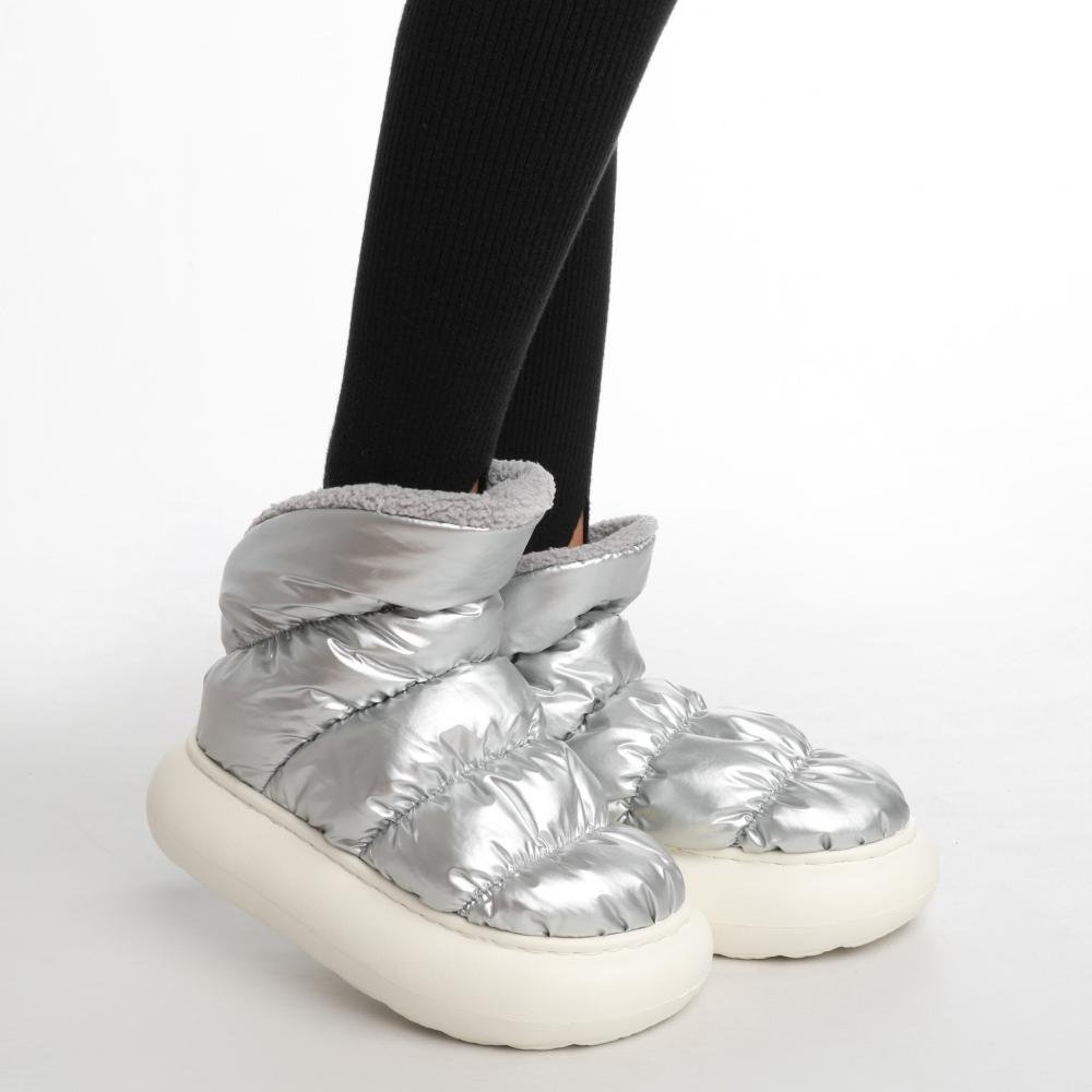 Pantufa Bota Feminina Flowfa Serena Prata Prata 2