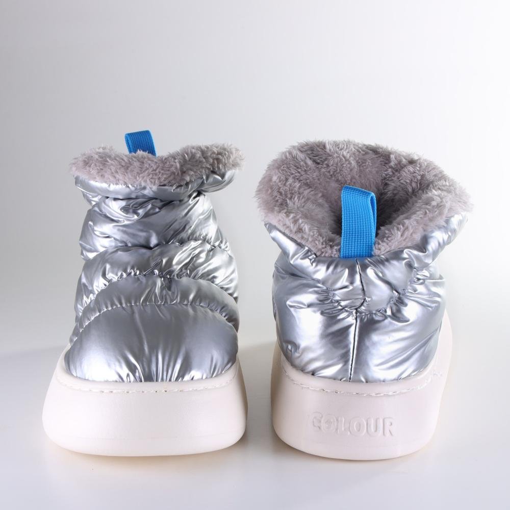 Pantufa Bota Feminina Flowfa Serena Prata Prata 9