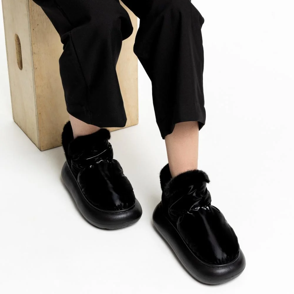 Pantufa Bota Feminina Flowfa Lucy Classic All Black Preto 2