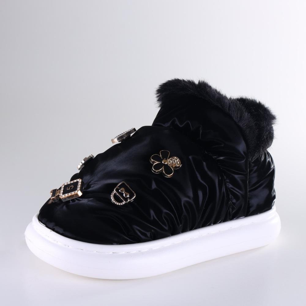 Pantufa Infantil Flowfa Mini Lucy Preto Preto 2