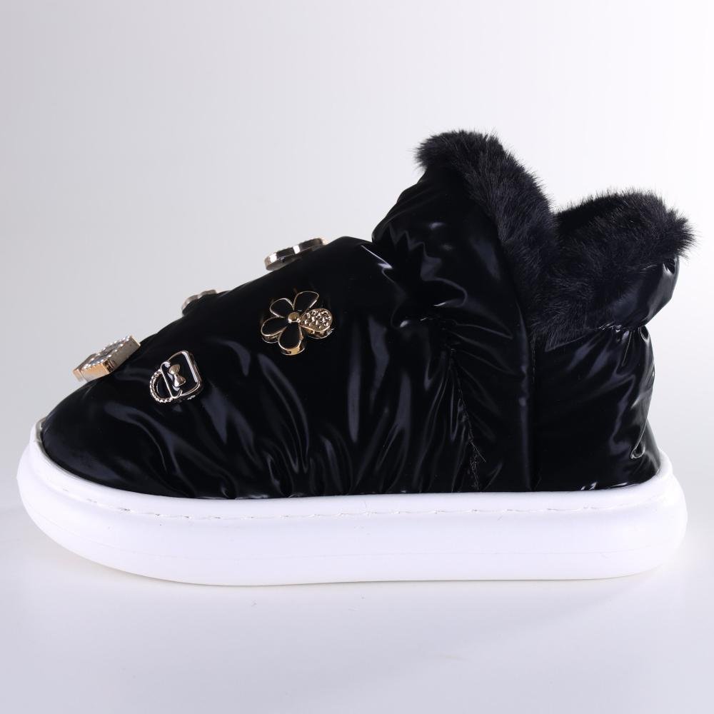 Pantufa Infantil Flowfa Mini Lucy Preto Preto 3