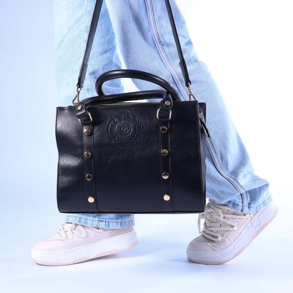 Bolsa Feminina Zariff Tote Luxo 151c Preto Preto 7