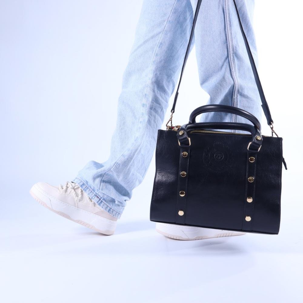 Bolsa Feminina Zariff Tote Luxo 151c Preto Preto 8